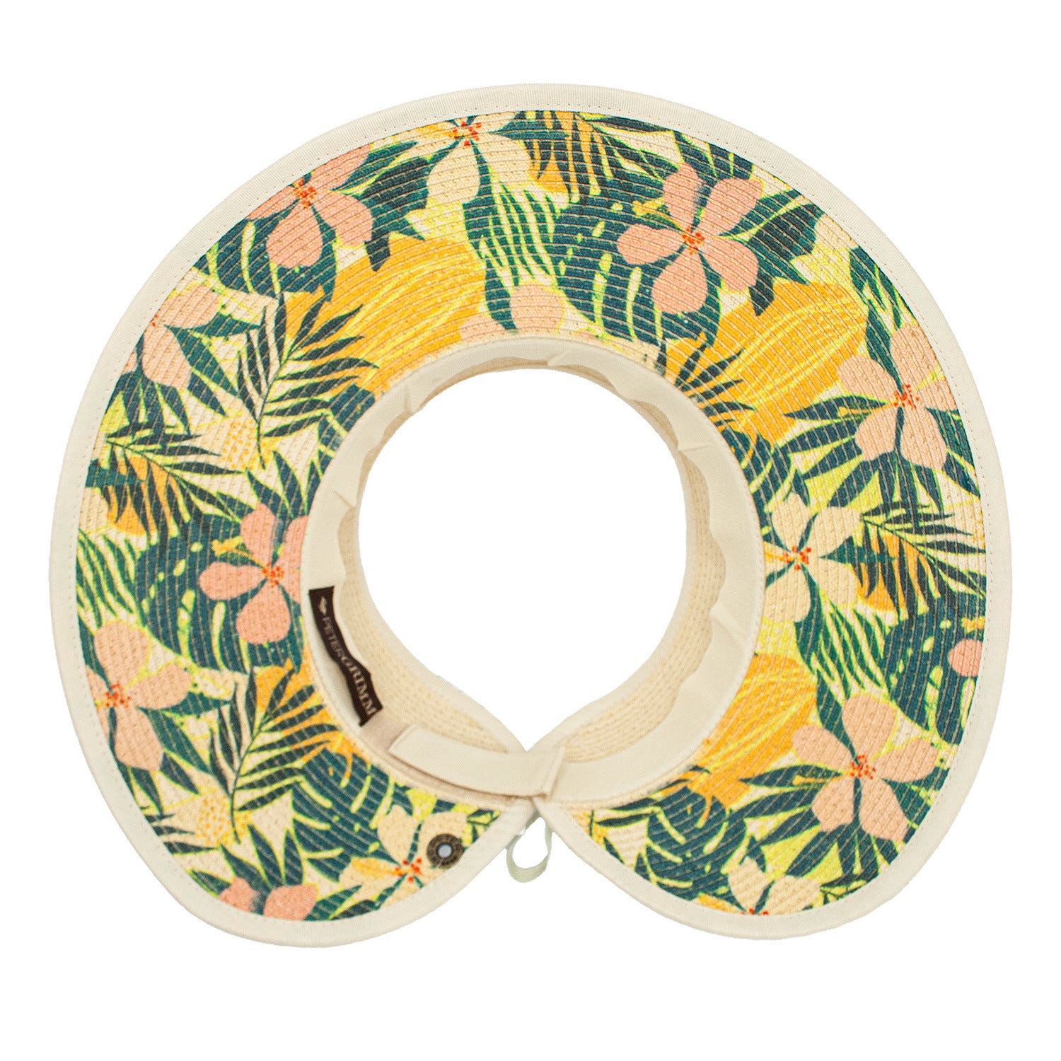 Luau Poly Flower Wrap Around Visor Sun Resort Adjustable Hat Doba